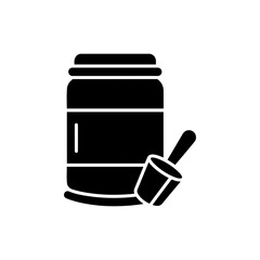 Matcha Powder Can with Scoop - Black Filled Simple Icon