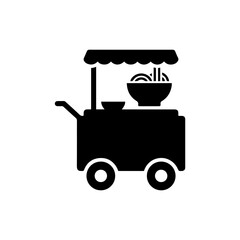 Ramen Cart Icon Black Filled Simple Style