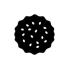 Rice Cookie with Sesame Icon Black Filled Clean