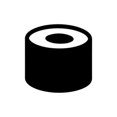 Roll with Seaweed Outside Icon Black Fill Flat Style