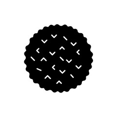 Rice Cracker Circle with Texture Icon Black Filled Clean