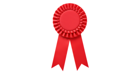Isolated Red Rosette Ribbon Award Without Number