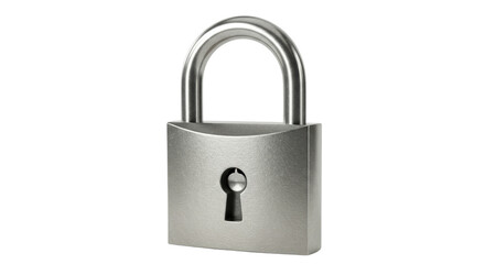 Isolated Silver Padlock for Security