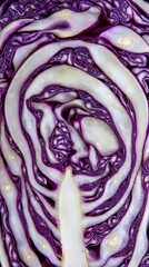 Obraz premium Stunning Closeup Red Cabbage Cross Section Texture