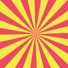 retro sunburst background with rays, red and yellow rays