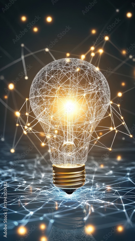 Aufkleber a glowing interconnected lightbulb symbolizing advanced technology innovation with ample copy space 