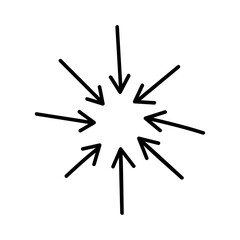 Arrow icon vector. Hand drawn arrow illustration sign. Hand drawn sketch elements.