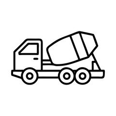 Fototapeta premium Concrete Mixer Truck Side View Icon Design