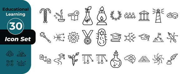 Educational learning liner icon of vector illustration	