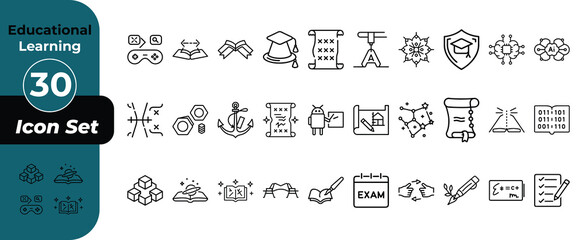 Educational learning liner icon of vector illustration	