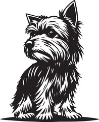 Yorkshire terrier dog. Hand drawn vector illustration	