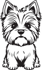 Yorkshire terrier dog. Hand drawn vector illustration	
