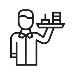 Man Serving Food icon vector image. Suitable for mobile apps, web apps and print media.
