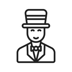 Magician icon vector image. Suitable for mobile apps, web apps and print media.