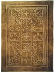 Ancient glyphs and symbols etched in sepia tones, evoking history and mystery