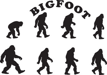 Bigfoot Sasquatch Funny Pose Silhouette Bundle