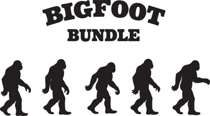 Bigfoot Sasquatch Funny Pose Silhouette Bundle
