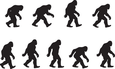 Bigfoot Sasquatch Funny Pose Silhouette Bundle