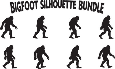 Bigfoot Sasquatch Funny Pose Silhouette Bundle