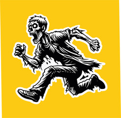 Fototapeta premium Vector illustrator of drawing line zombie