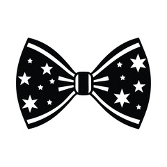 Bow Tie Icon 4th of July Silhouette Vector Art &ndash; Patriotic USA Independence Day Illustration