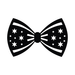 Bow Tie Icon 4th of July Silhouette Vector Art &ndash; Patriotic USA Independence Day Illustration