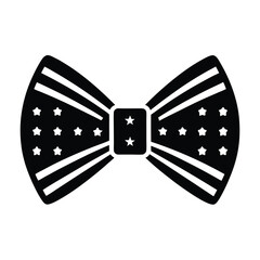 Bow Tie Icon 4th of July Silhouette Vector Art – Patriotic USA Independence Day Illustration