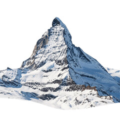 snow covered mountains isolated on transparent background 