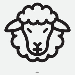 Sheep head line icon, Farm animals concept, lamb sign on white background