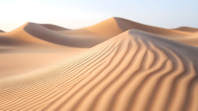 Desert Landscape with Wind-Carved Sand Dunes - Powered by Adobe
