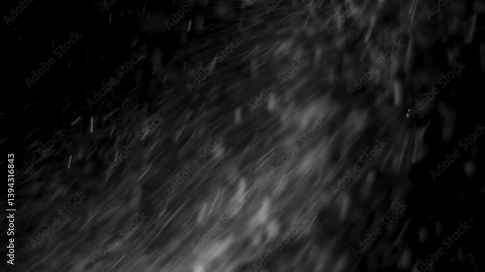 Poster abstract monochrome background with dynamic motion blur and falling particles