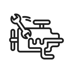 Working on Engine icon vector image. Suitable for mobile apps, web apps and print media.