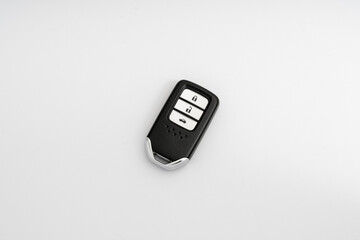 Car key with remote control isolated on white background.