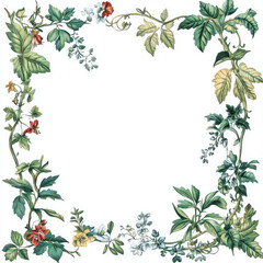 frame of green leaves