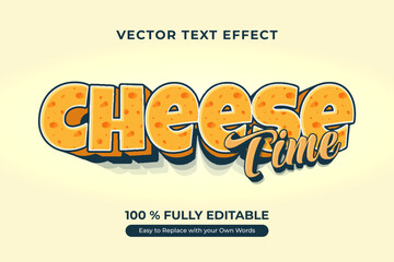 Cheese Time, editable vector text effect design. Perfect for food blogs, menus, and more.