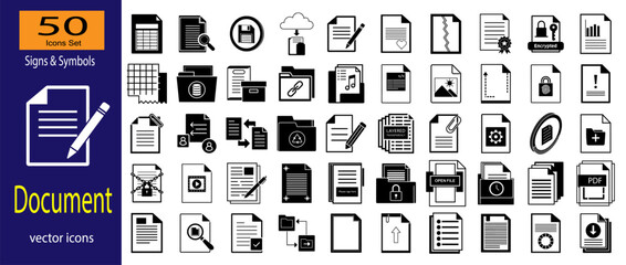 Diverse Document File Icons Collection for Design and Illustration Use EPS vector.