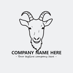 Head of goat illustration black and white for logo company vector image
