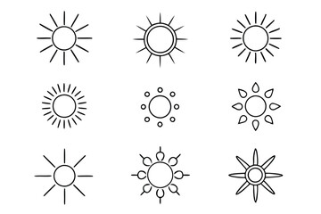 Solar Radiation Line Art Creative Design for Scientific Illustration  
