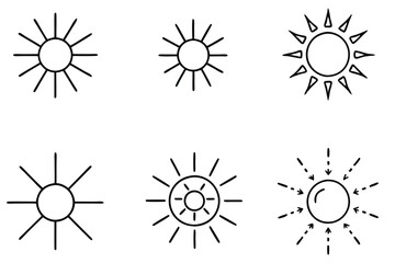 Solar Radiation Line Art Detailed Drawing for Educational Purposes  