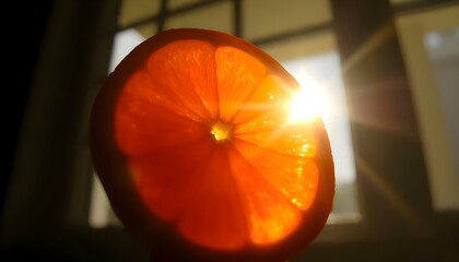 close up of a grapefruit cut in half