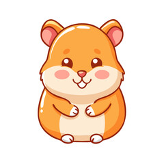 Fototapeta premium Adorable orange cartoon hamster with pink cheeks