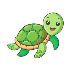 Fototapeta premium Smiling cartoon turtle walking