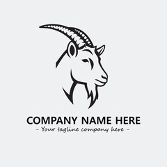 Head of goat illustration black and white for logo company vector image
