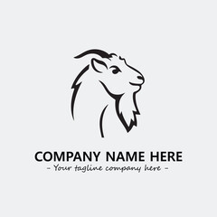 Head of goat illustration black and white for logo company vector image
