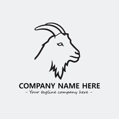 Head of goat illustration black and white for logo company vector image
