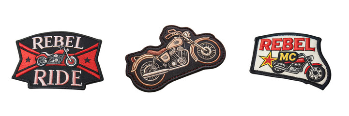 Fototapeta premium Set of A Biker patch isolated on a transparent background