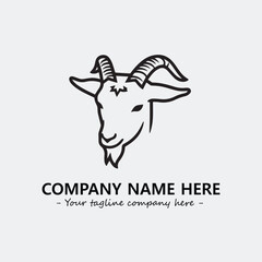 Head of goat illustration black and white for logo company vector image
