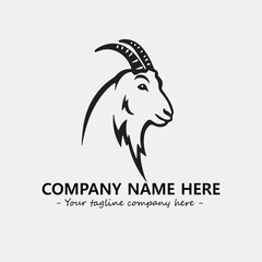 Head of goat illustration black and white for logo company vector image
