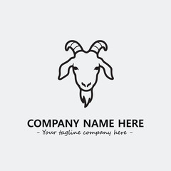 Head of goat illustration black and white for logo company vector image
