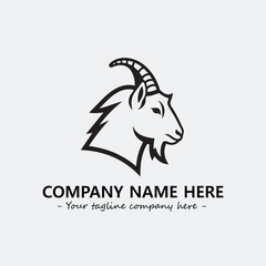 Head of goat illustration black and white for logo company vector image
